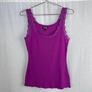 Y2K Apt 9 Top Purple Lace Trim Tank Fairy Elena Gilbert Whimsigoth Slim Fitted